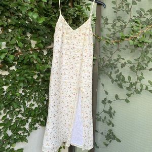 Reformation Crimini Slip Dress in Cream Floral.